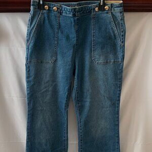 MICHAEL KORS Selma High-Rise Boot Cut Denim Jeans in Cali Blue Wash Sz 10